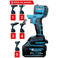 MUR-9019 5 Lİ Değişen Kafa Budama Testeresi Taşlama Darbeli Vidalama Kırıcı Hilti