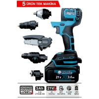 MUR-9019 5 Lİ Değişen Kafa Budama Testeresi Taşlama Darbeli Vidalama Kırıcı Hilti