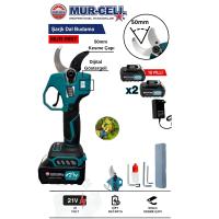MUR-9907 21V 3AH 10 PİLLİ KÖMÜRSÜZ 50 ML ÇELİK BIÇAKLI DAL BUDAMA MAKASI