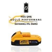 Şarjlı Matkap 21 V Darbeli Çift Li-on Akü 24 Parça Uç Hediyeli